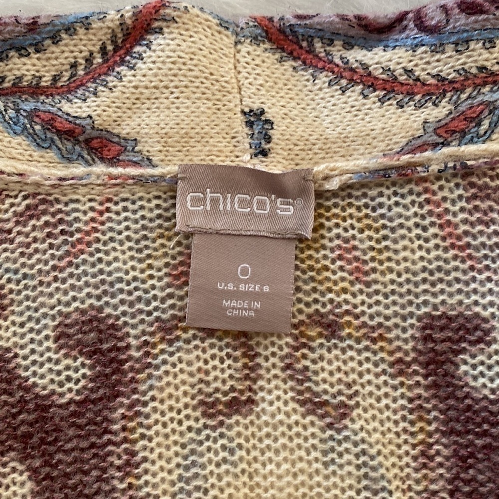 Chico’s Scroll-print cardigan size 0 - Picture 7 of 11